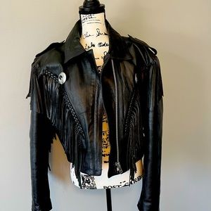 Ladies Fringe Motorcycle Jacket XL